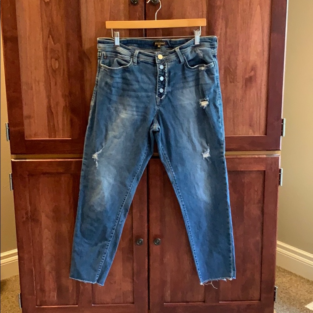 Dear John Distressed Button Up Skinny Jeans
